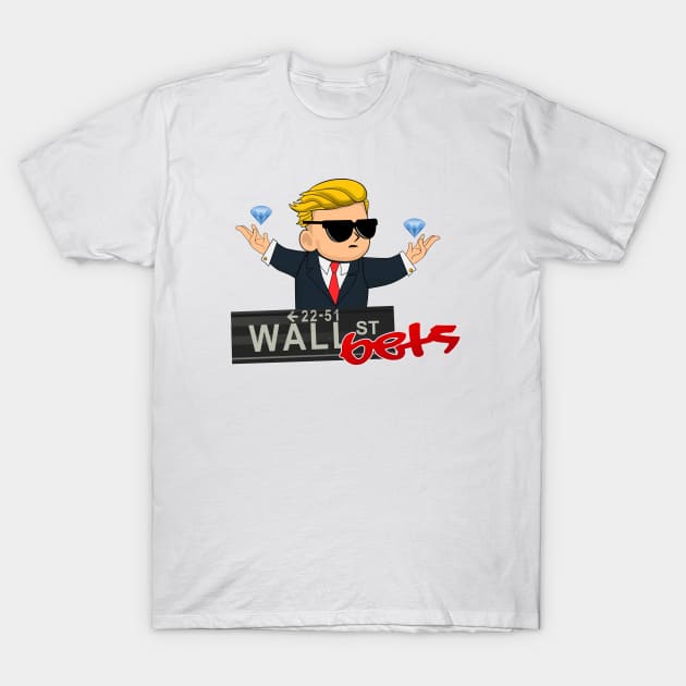 Wallstreetbets Kid Diamond Hands T-Shirt by djhyman